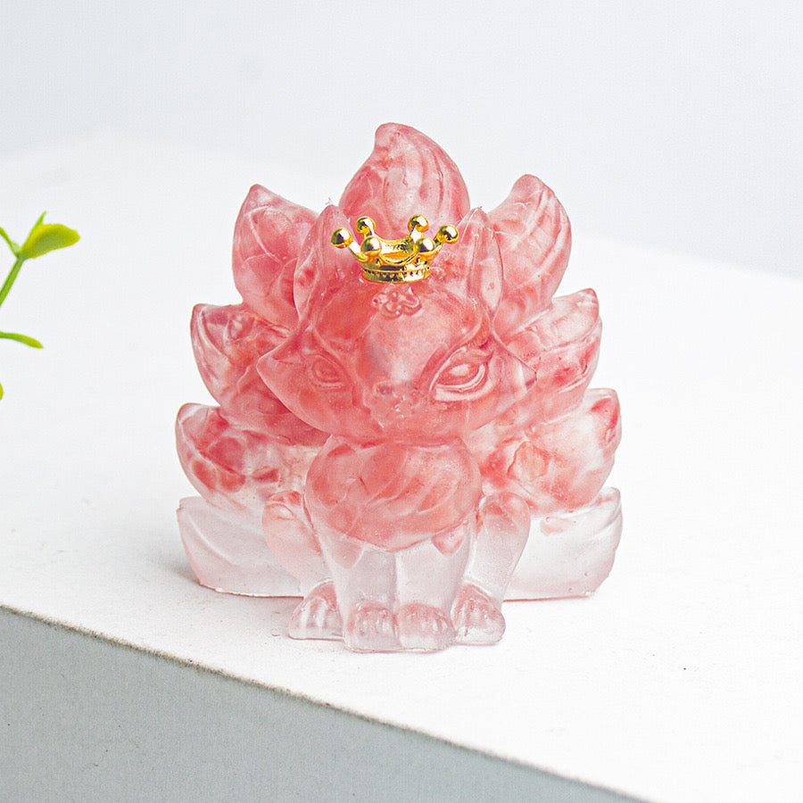 Crystal Epoxy Resin The Crown Nine-Tailed Fox Doll Series