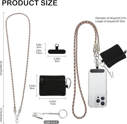 2 IN 1 Hand-Free Phone Charge Strap Cross Body/Hand-held 65W Charging Cable