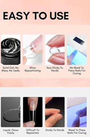 Solid Nail Glue Gel for False Nail Tips for Press On Nail 10ml