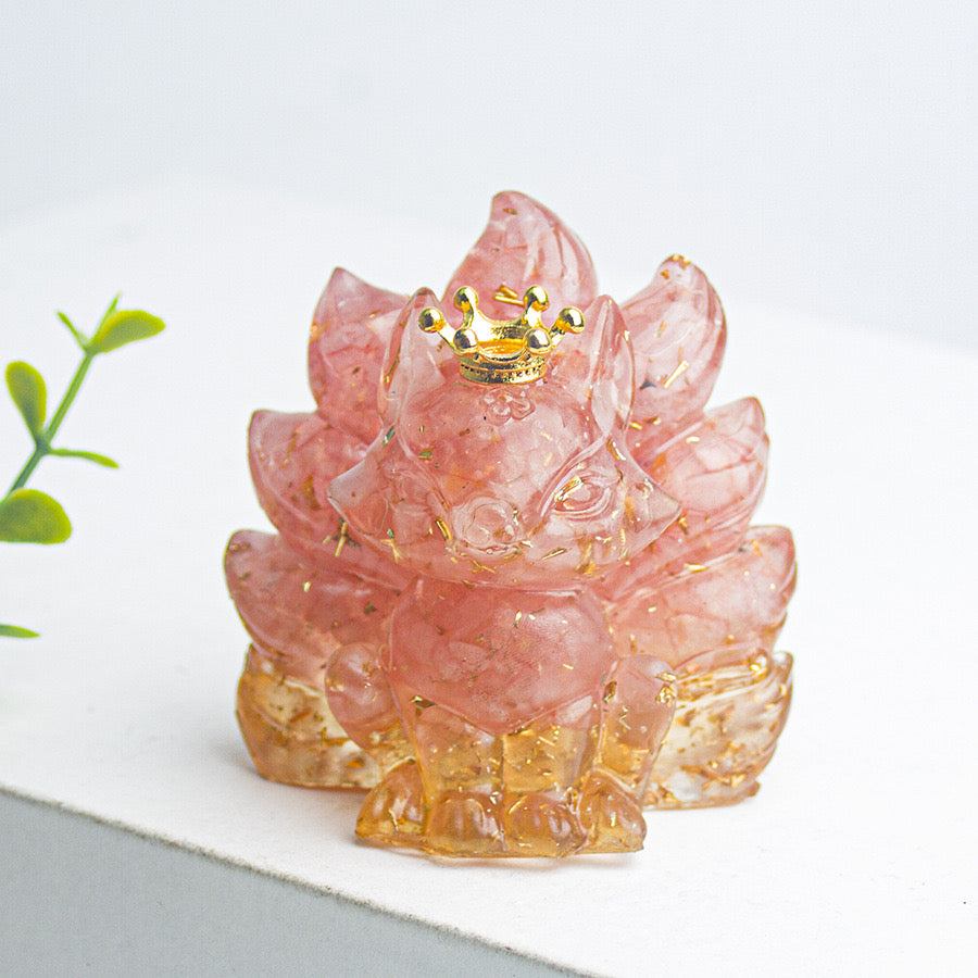 Crystal Epoxy Resin The Crown Nine-Tailed Fox Doll Series