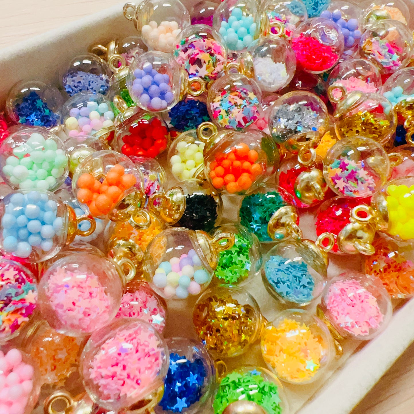 Colorful Sequin Crystal Glass Charms for DIY Keyring Accessories for ages 15+