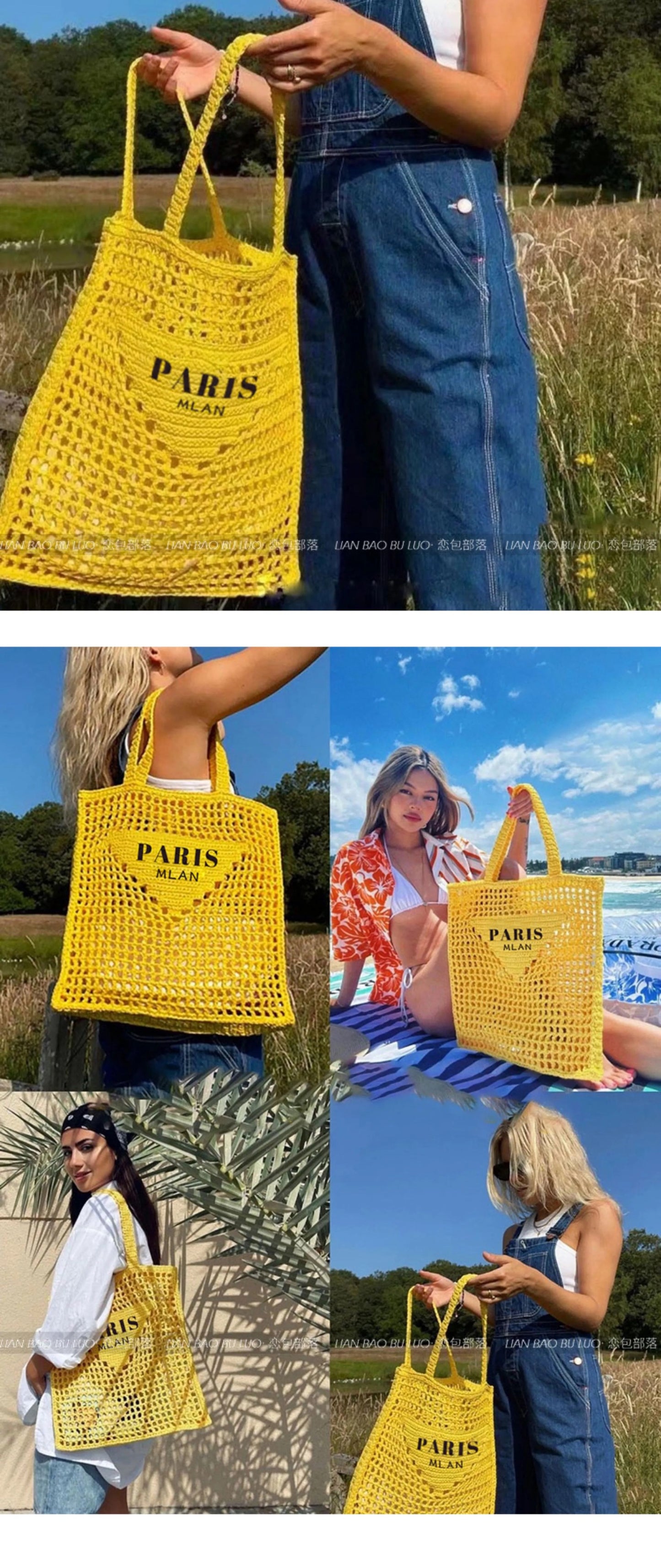 2024 Trendy Knitted Summer Bag Beach Bag Ins Style