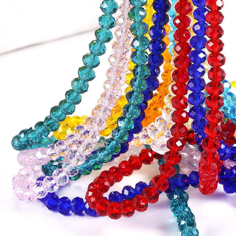 Glass faceted clear beads crystal imitation beads for DIY Keyring and Accessories for ages 15+