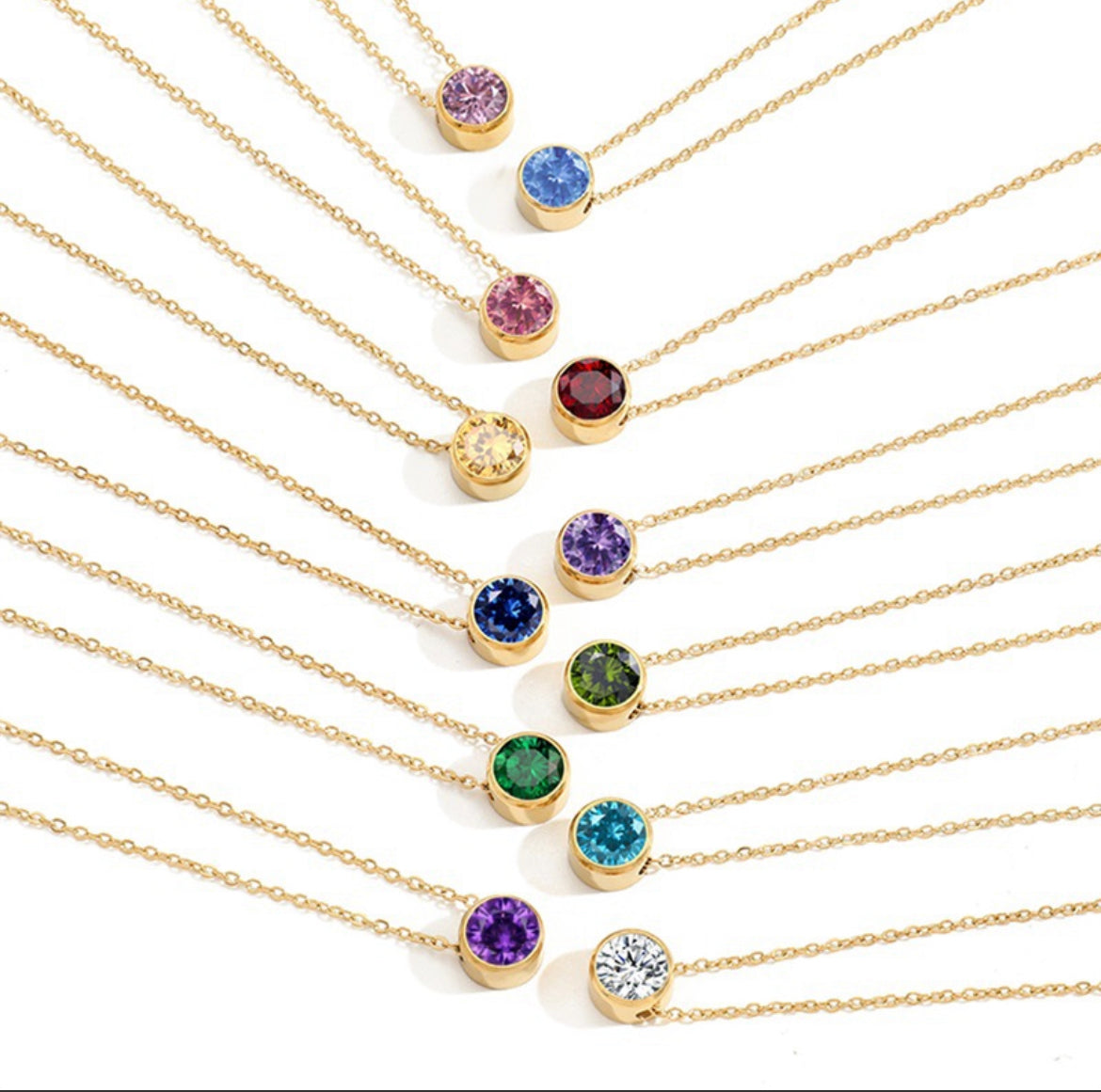 Birthstone Necklace Pendant Dainty Necklace for Women