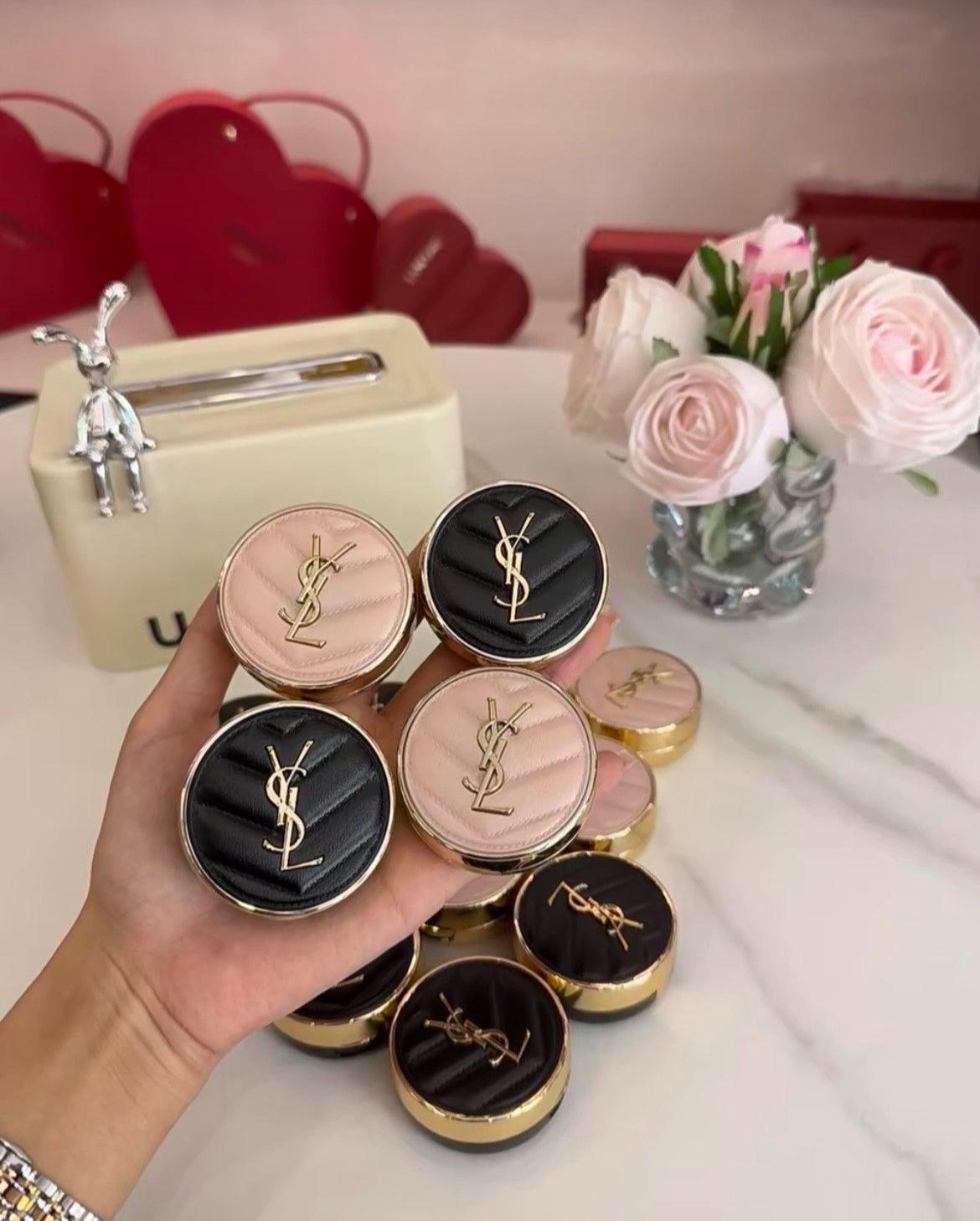 (SAMPLE) YSL Touche Eclat Glow Pact Cushion Foundation (5g) Travel Package