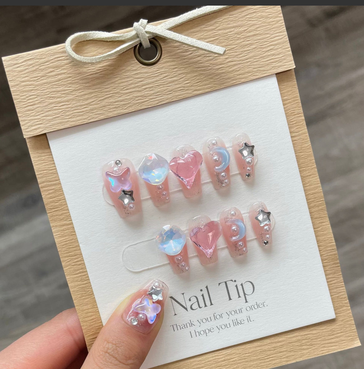 Hand made UV Long Press on Nails Nail Tips