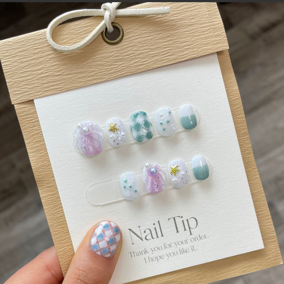 Hand made UV Long Press on Nails Nail Tips