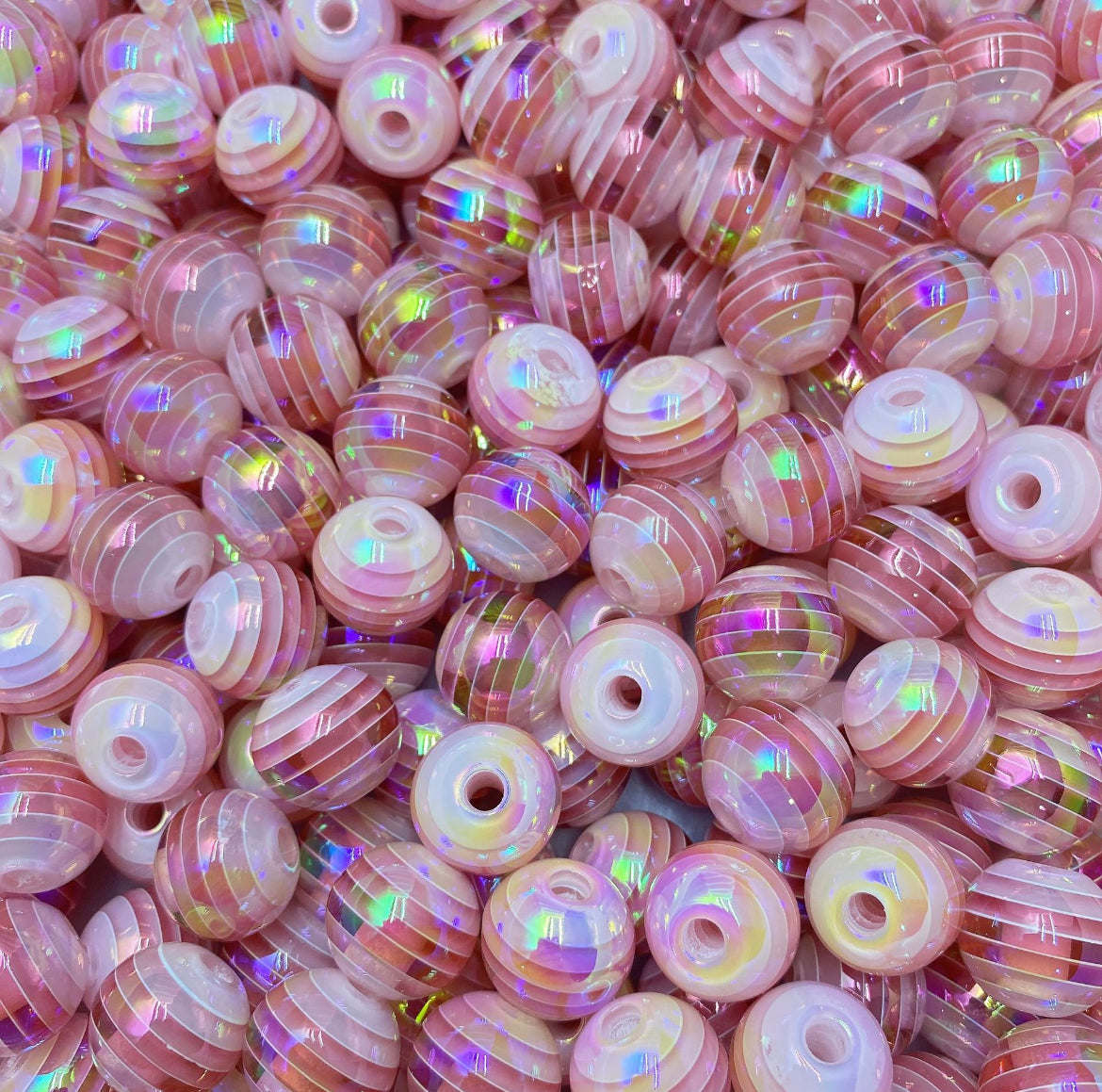 Rainbow strap UV coated beads for crafts jewelry etc for ages 15+