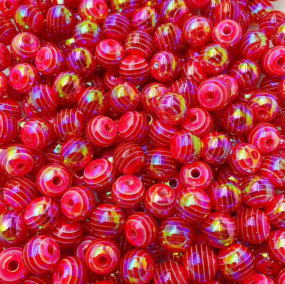 Rainbow strap UV coated beads for crafts jewelry etc for ages 15+