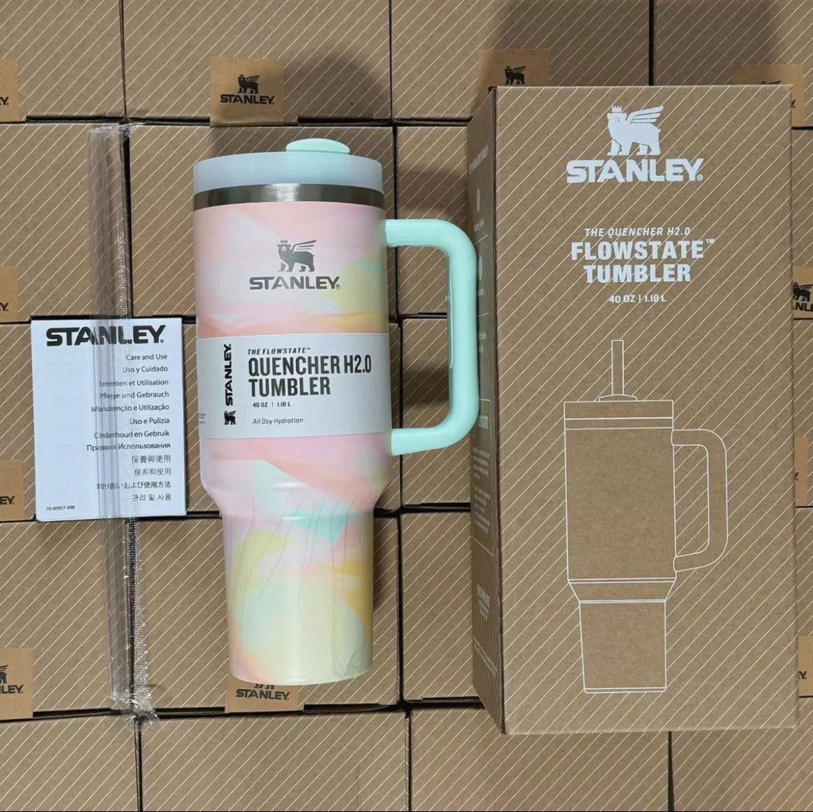 (Factory Surplus) Stanley Quencher H2.0 FlowState Stainless Steel Vacuum Insulated Tumbler with Lid and Straw for Water, Iced Tea or Coffee