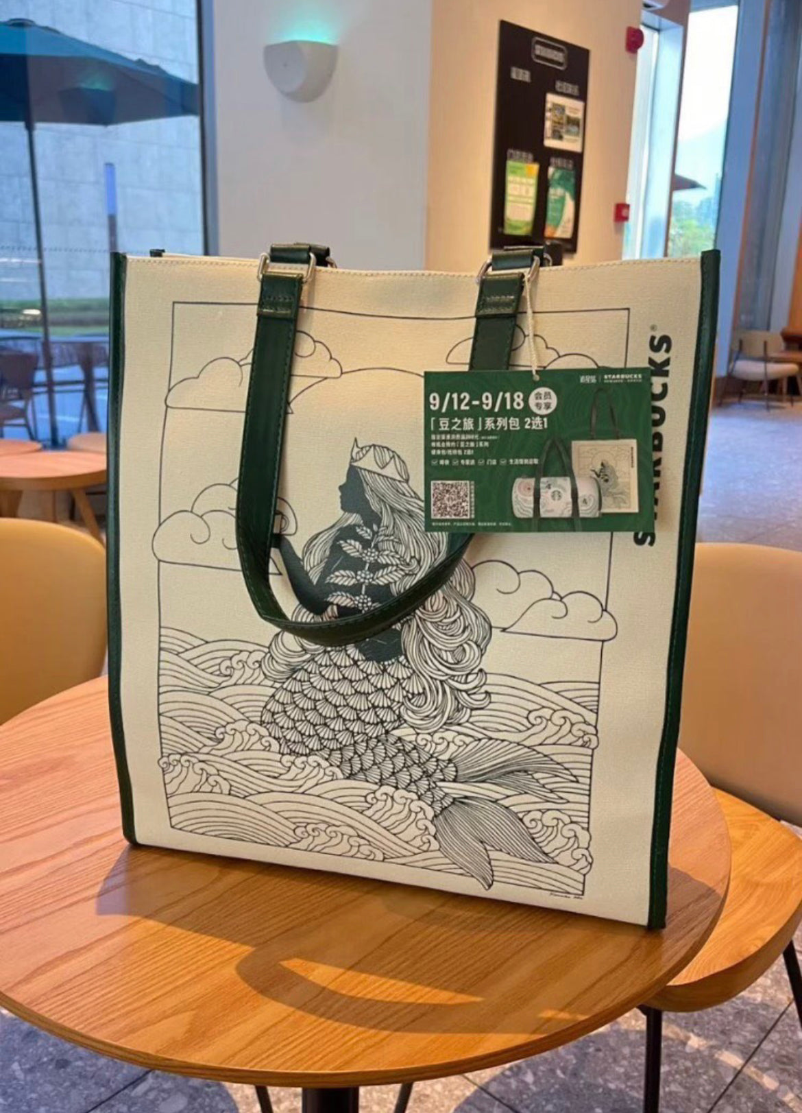 STARBUCKS travel world gym bag tote bag gift bag