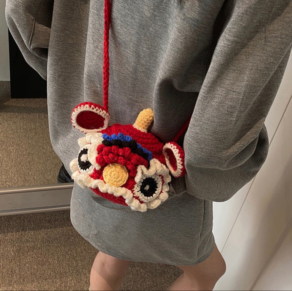 Handmade Chinese Dragon Knitted Bag For Kids