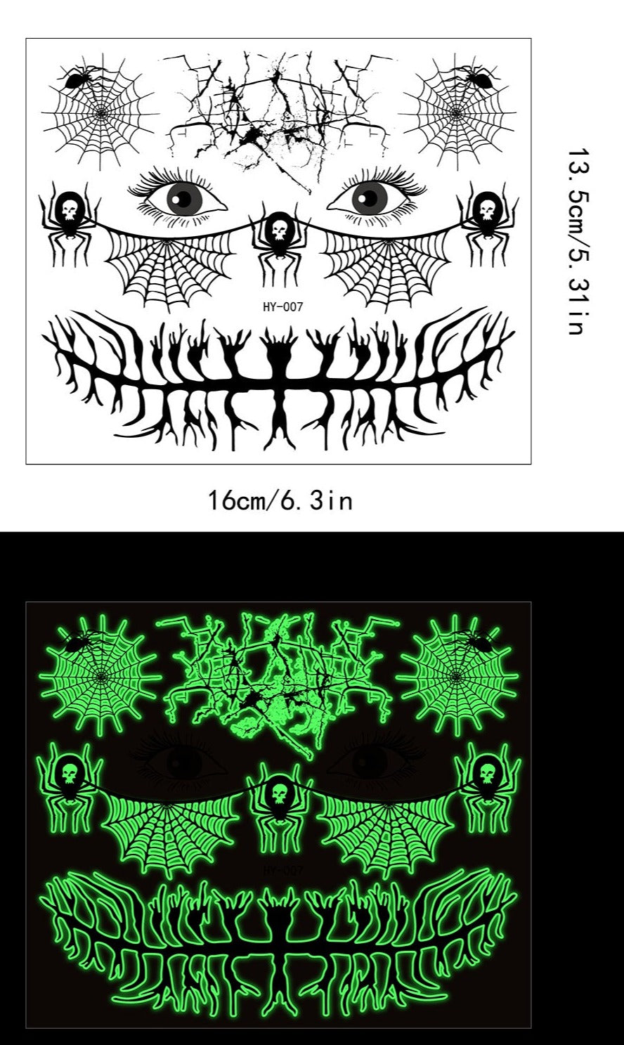 Halloween Glow-in-the-Dark Tattoo Stickers