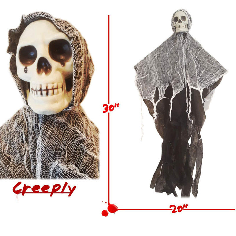 Halloween Skeleton Ghost Face Doorway Ornament