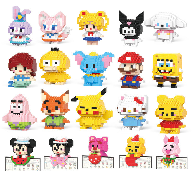 Kawaii Animal Micro Building Blocks 3D Puzzles Mini Cartoon Figures Building Toys Bricks Sets