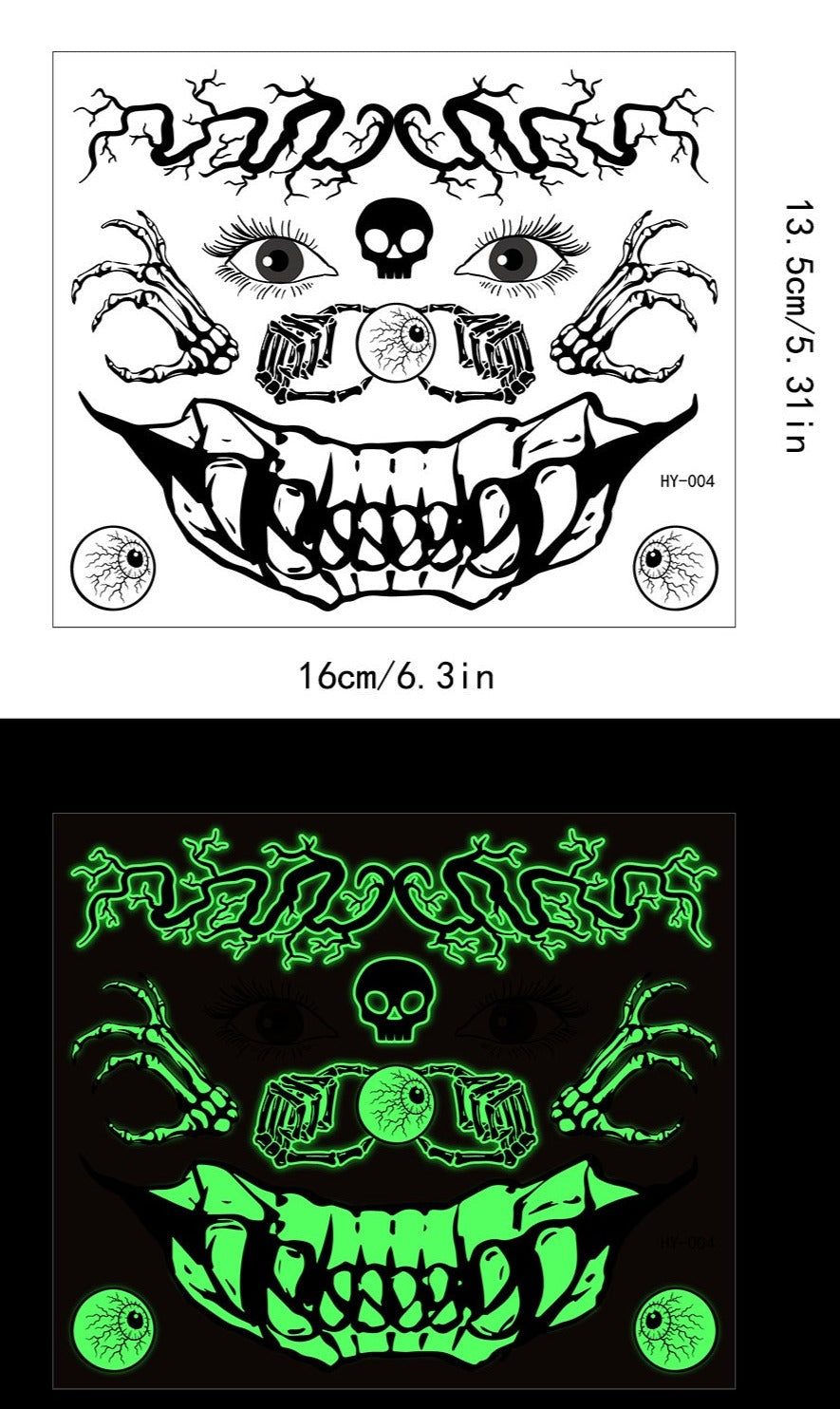 Halloween Glow-in-the-Dark Tattoo Stickers