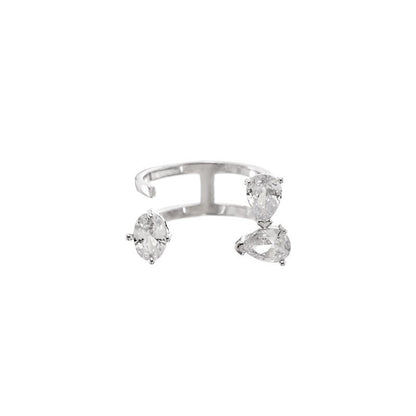 Stylish Open Design Dimond Stone Joint Ring