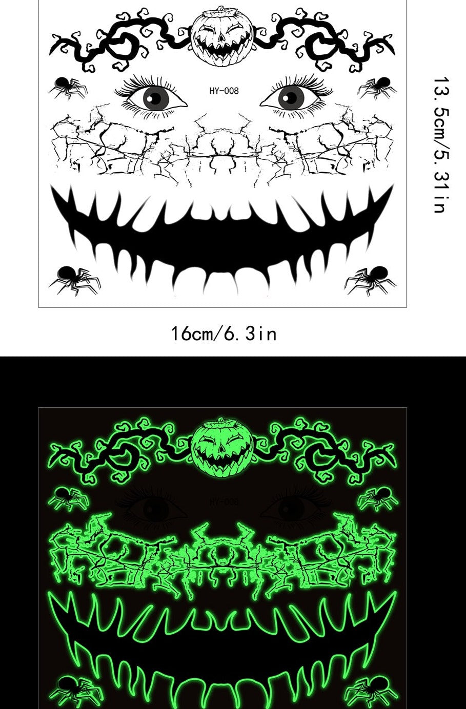 Halloween Glow-in-the-Dark Tattoo Stickers