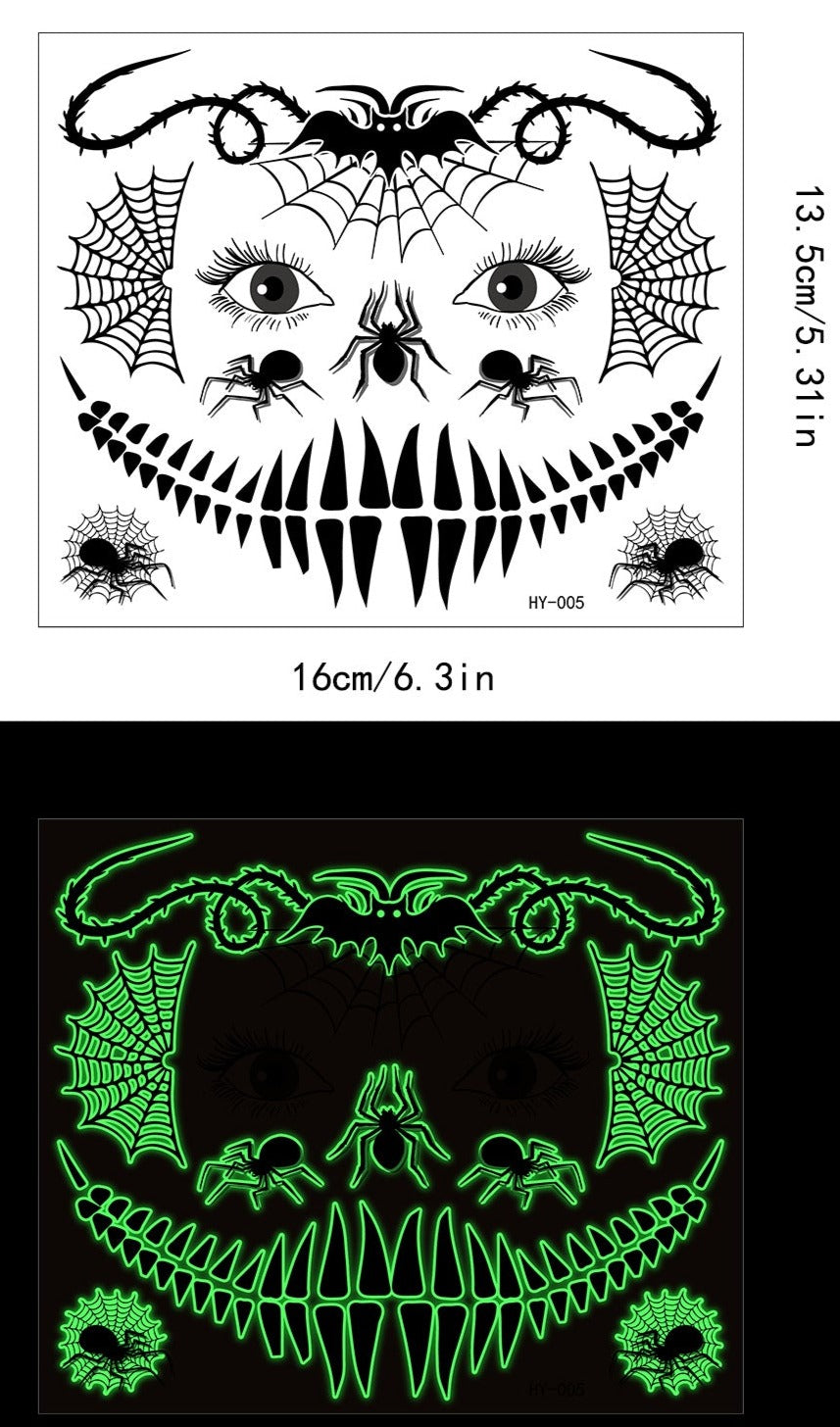 Halloween Glow-in-the-Dark Tattoo Stickers