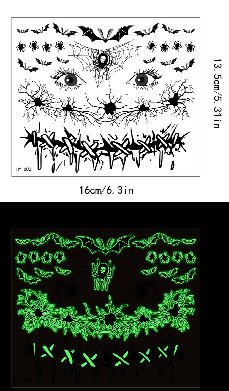 Halloween Glow-in-the-Dark Tattoo Stickers