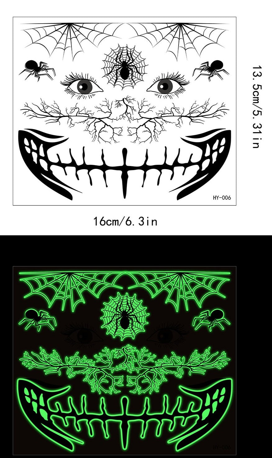 Halloween Glow-in-the-Dark Tattoo Stickers