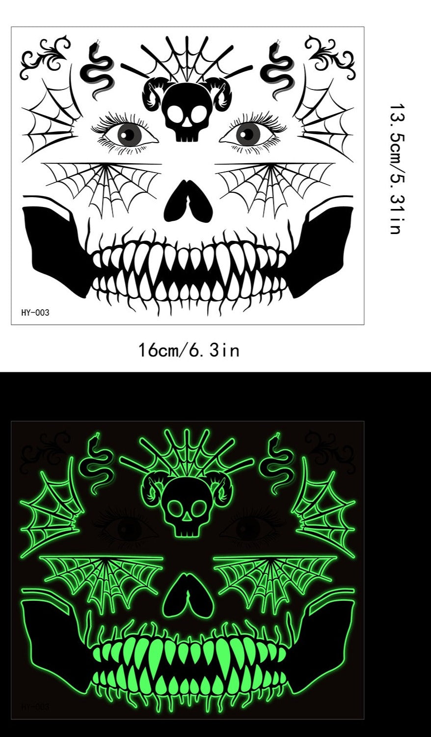 Halloween Glow-in-the-Dark Tattoo Stickers