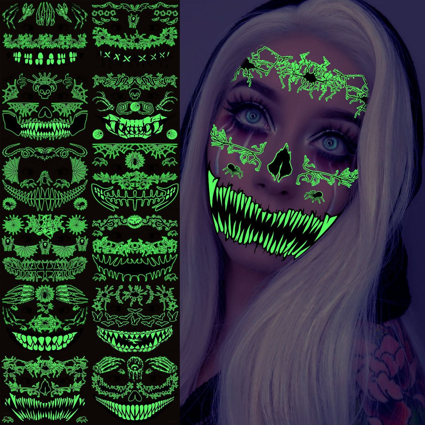 Halloween Glow-in-the-Dark Tattoo Stickers