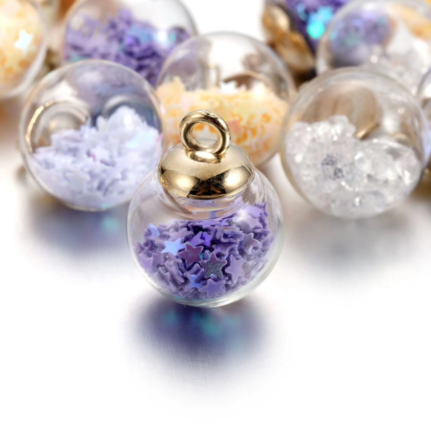 Colorful Sequin Crystal Glass Charms for DIY Keyring Accessories for ages 15+