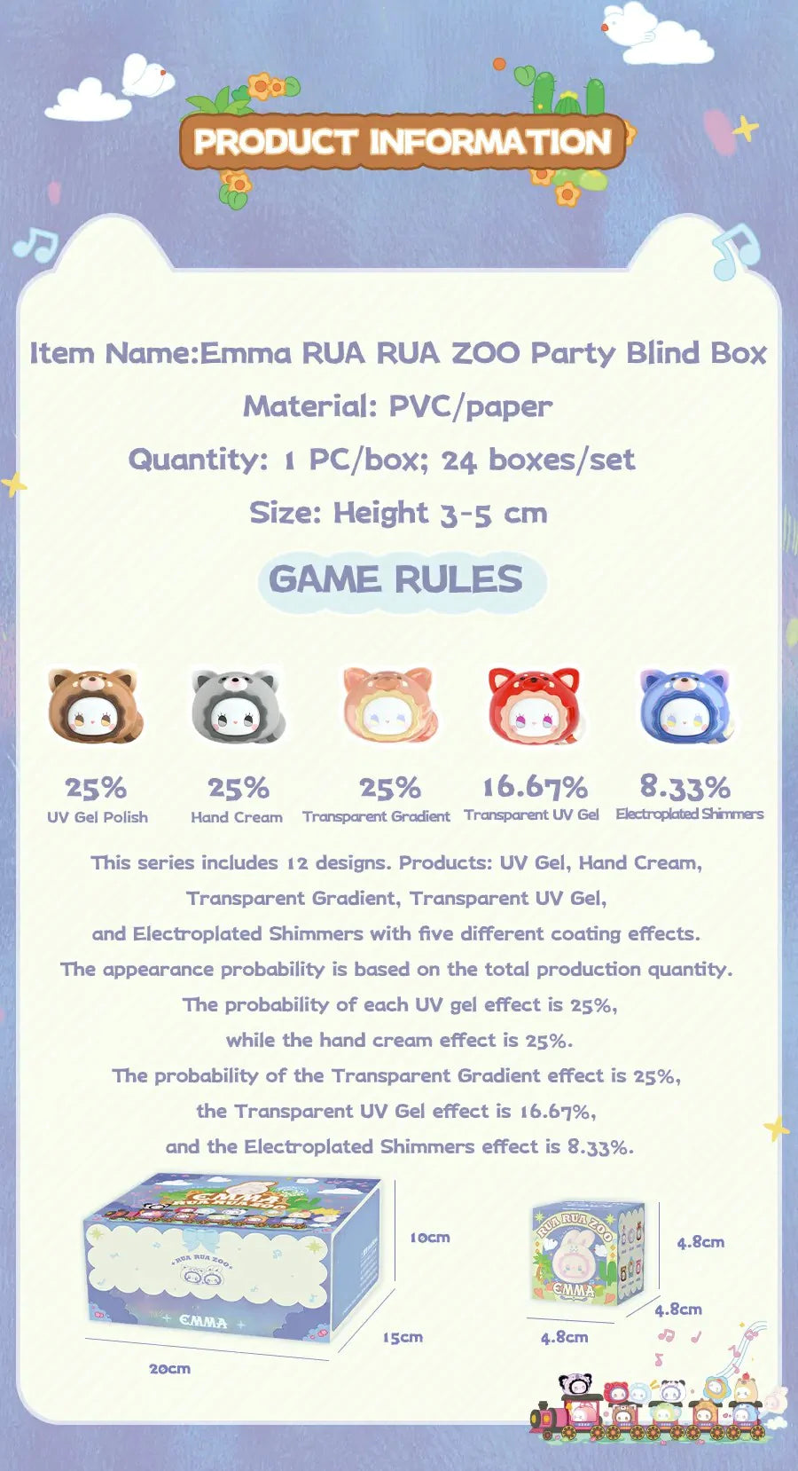 EMMA RUA RUA ZOO Series Bean Blind Box For Age 15+