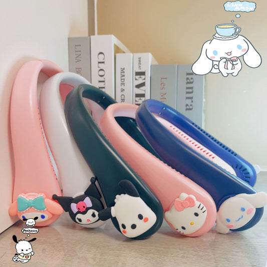 Sanrio Neck Portable Fan Upgrade 360° Airflow, Super Quiet