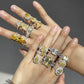 S925 Sterling Silver AAAAA Lab Zircon Super Sparkling Diamond Ring Fashion Women's Ring