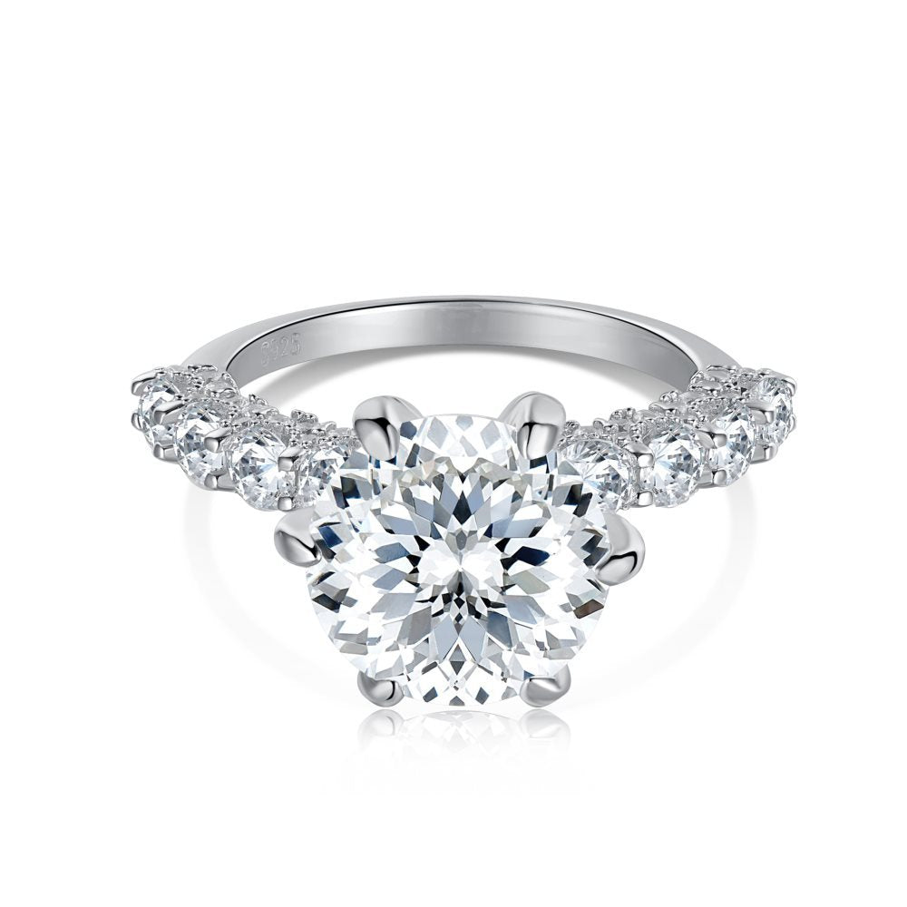 S925 Sterling Silver AAAAA Lab Zircon Super Sparkling Diamond Ring Promising Ring Fashion Women's Ring