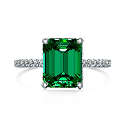 EMERALD S925 Sterling Silver AAAAA Lab Zircon Super Sparkling Diamond Ring Promising Ring Fashion Women's Ring