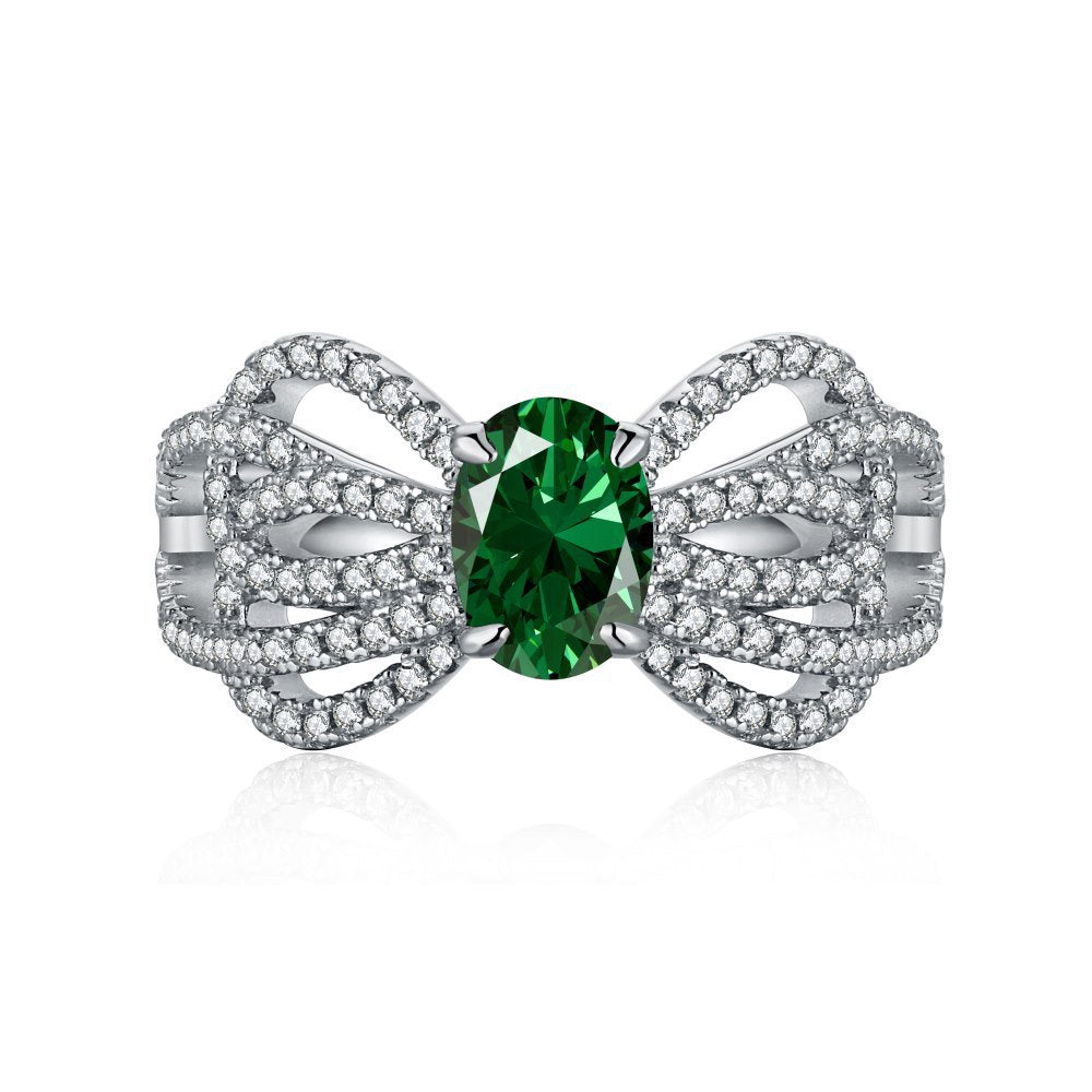 EMERALD S925 Sterling Silver AAAAA Lab Zircon Super Sparkling Diamond Ring Promising Ring Fashion Women's Ring