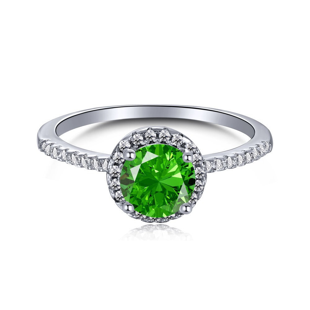 EMERALD S925 Sterling Silver AAAAA Lab Zircon Super Sparkling Diamond Ring Promising Ring Fashion Women's Ring