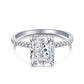 S925 Sterling Silver Ice Flower Cut French Super Sparkling Square Zircon Diamond Fashion Women's Ring
