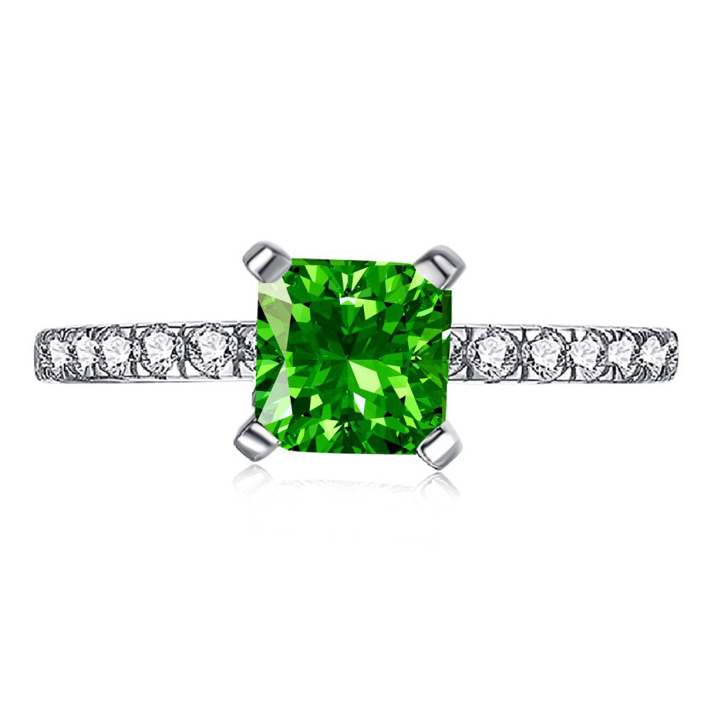 EMERALD S925 Sterling Silver AAAAA Lab Zircon Super Sparkling Diamond Ring Promising Ring Fashion Women's Ring