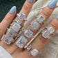 S925 Sterling Silver AAAAA Lab Zircon Super Sparkling Diamond Ring Promising Ring Fashion Women's Ring