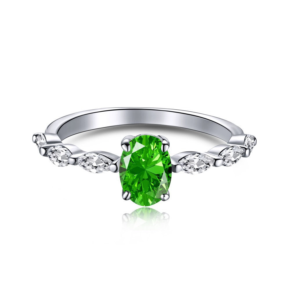 EMERALD S925 Sterling Silver AAAAA Lab Zircon Super Sparkling Diamond Ring Promising Ring Fashion Women's Ring