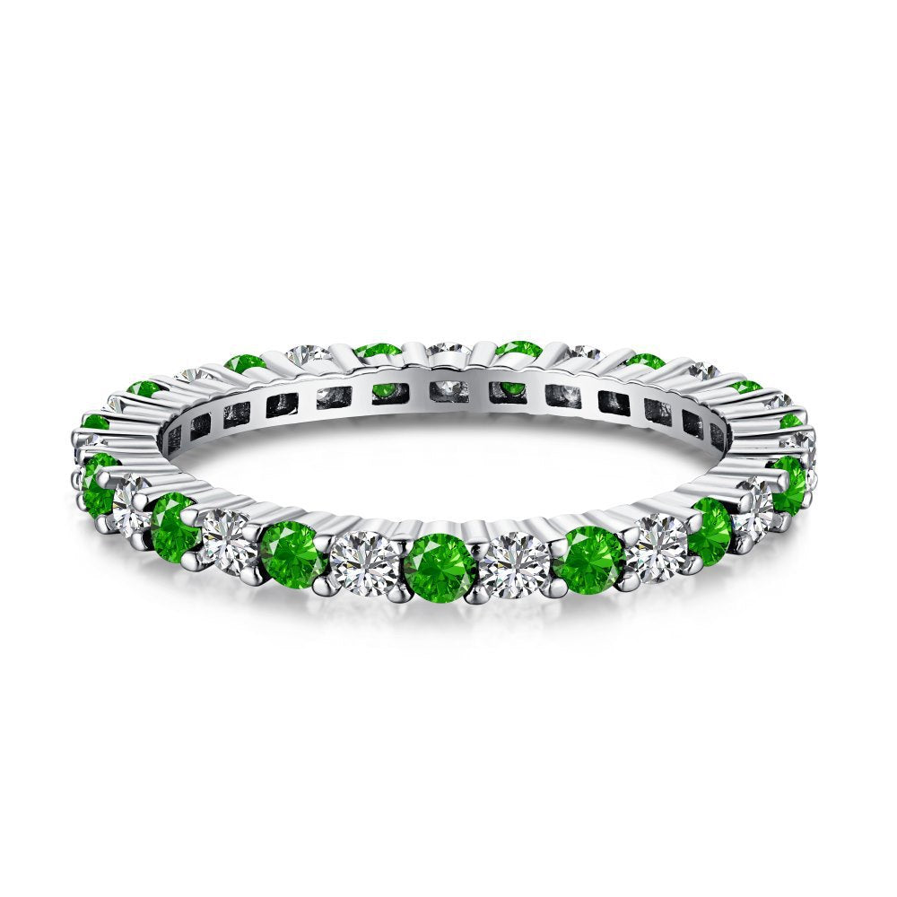 EMERALD S925 Sterling Silver AAAAA Lab Zircon Super Sparkling Diamond Ring Promising Ring Fashion Women's Ring