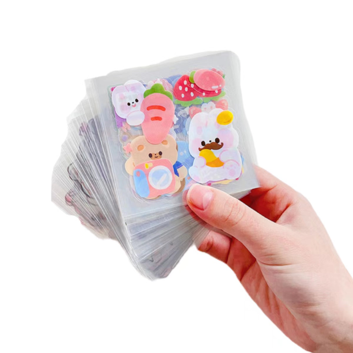 Cute Kawaii 100 Sheets 600+ PET Transparent Cartoon Stickers for ages 15+