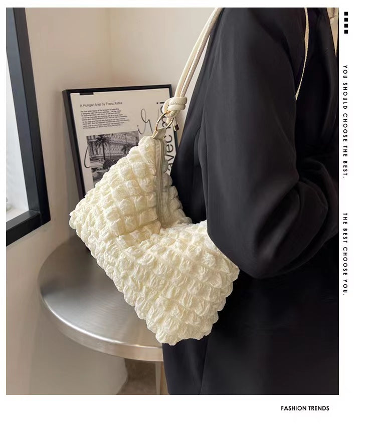 Women Shoulder Tote Bag Pleated Cloud Shopping Handbag for ages 15+