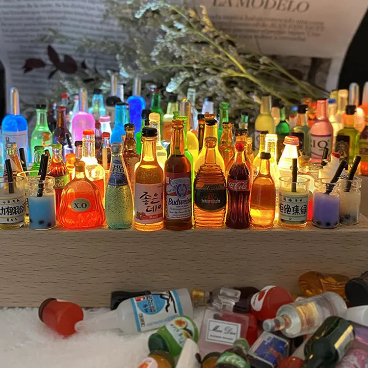 DIY bottle miniature night lamp base, LED Lights Display Base littleB_s_miniworld