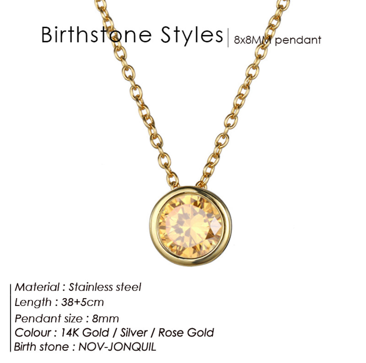 Birthstone Necklace Pendant Dainty Necklace for Women