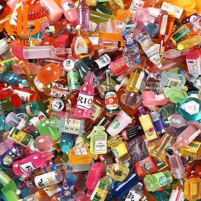 Assorted resin sticker and bottle miniature charms for ages 15+