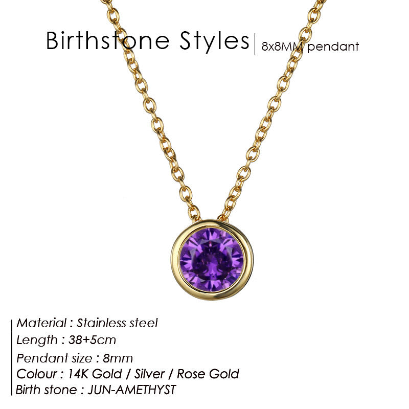 Birthstone Necklace Pendant Dainty Necklace for Women