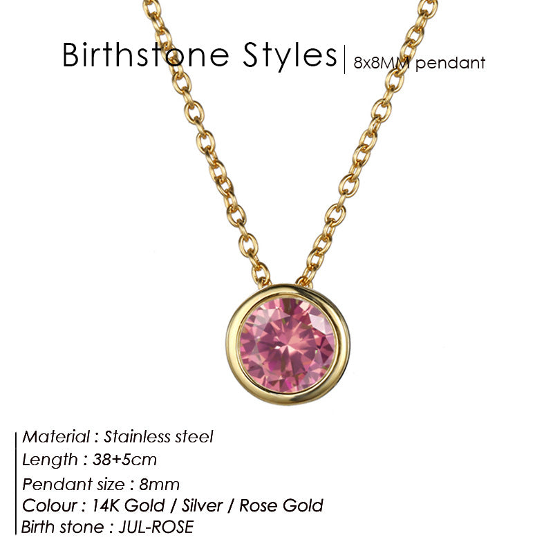 Birthstone Necklace Pendant Dainty Necklace for Women