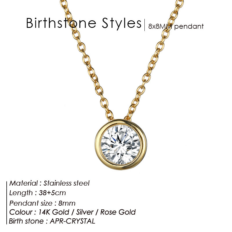 Birthstone Necklace Pendant Dainty Necklace for Women