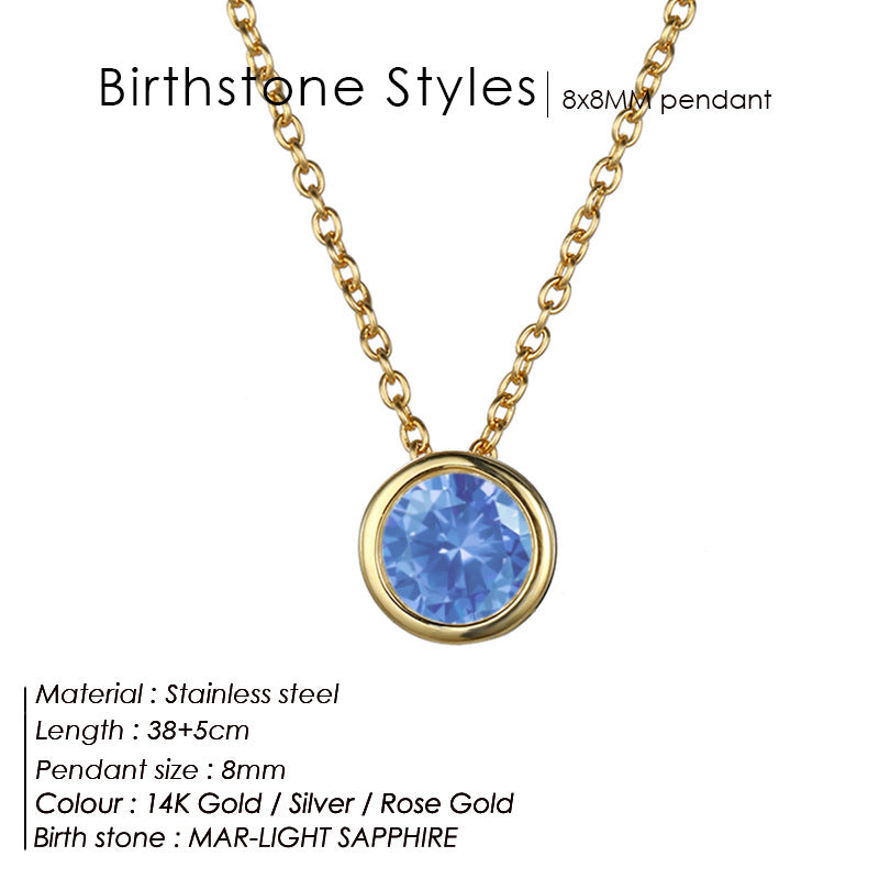 Birthstone Necklace Pendant Dainty Necklace for Women